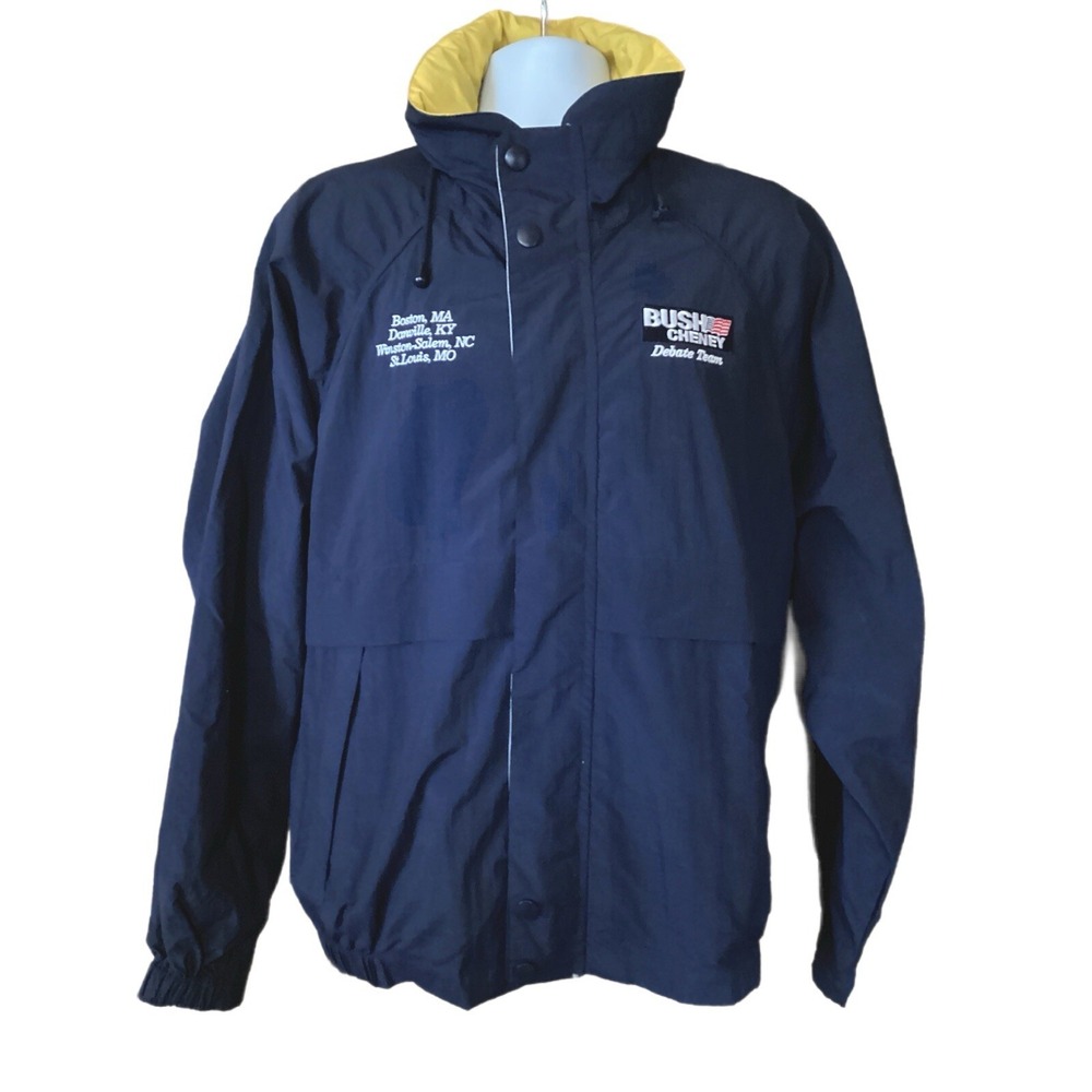 Bush Cheney Debate Team Navy Windbreaker Style Jacket Men's XL